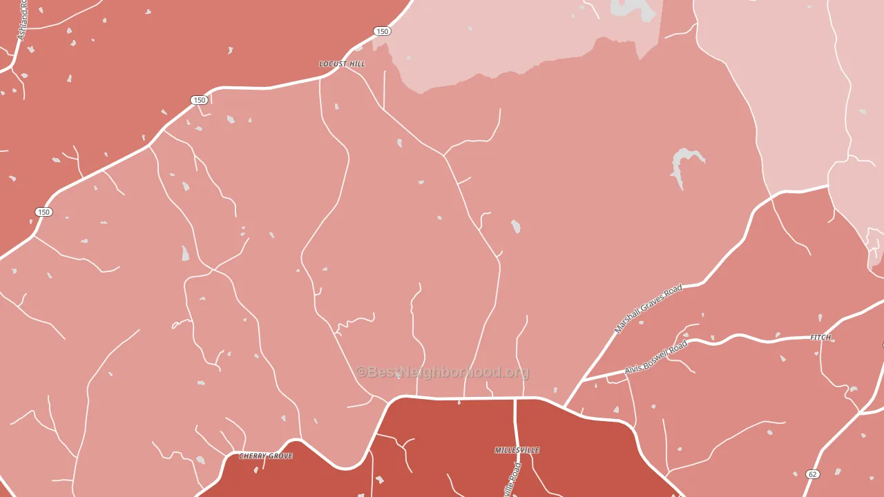 Locust Hill, NC block-group political-lean map