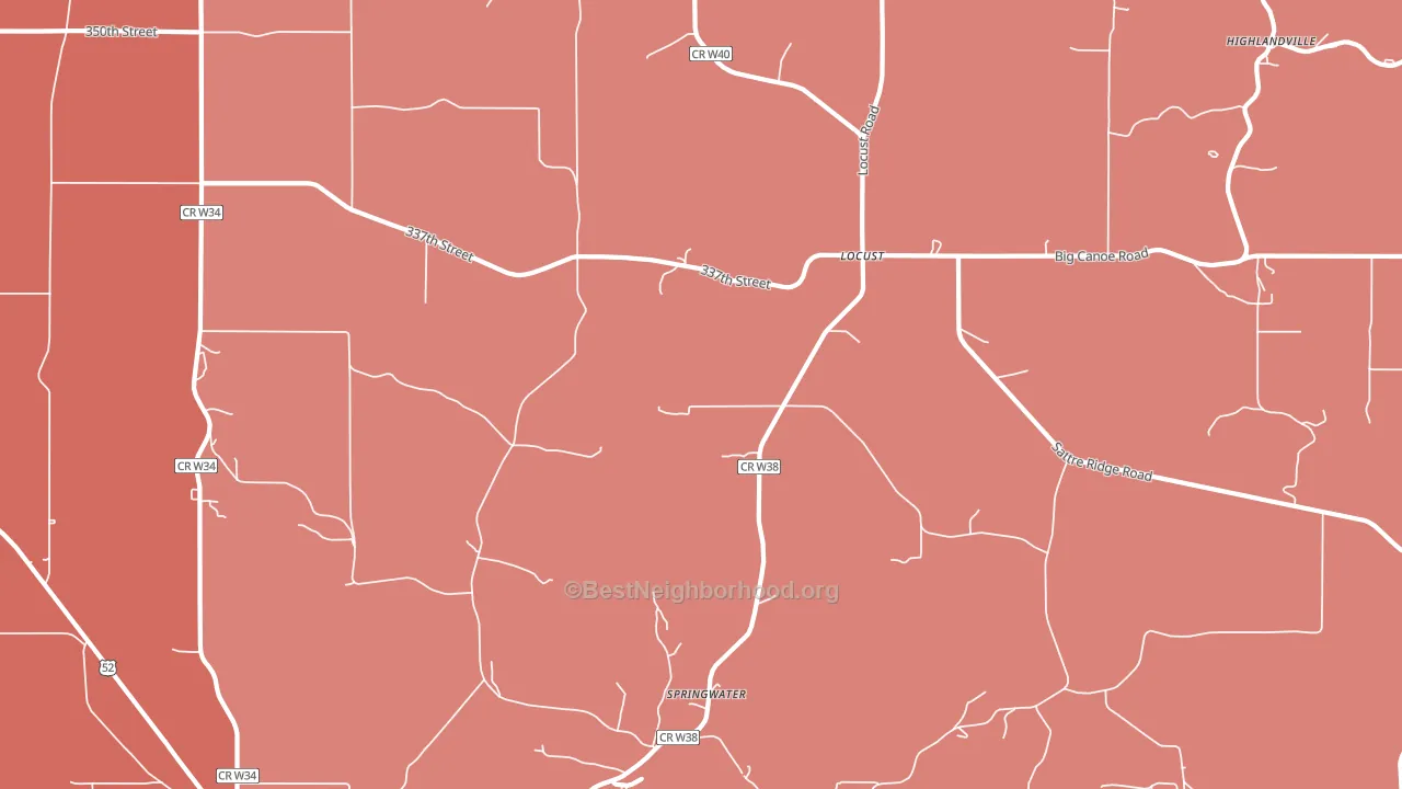 Locust, IA block-group political-lean map