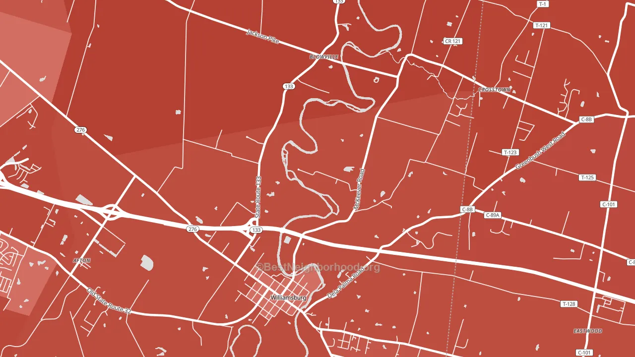 Locust Ridge, OH block-group political-lean map