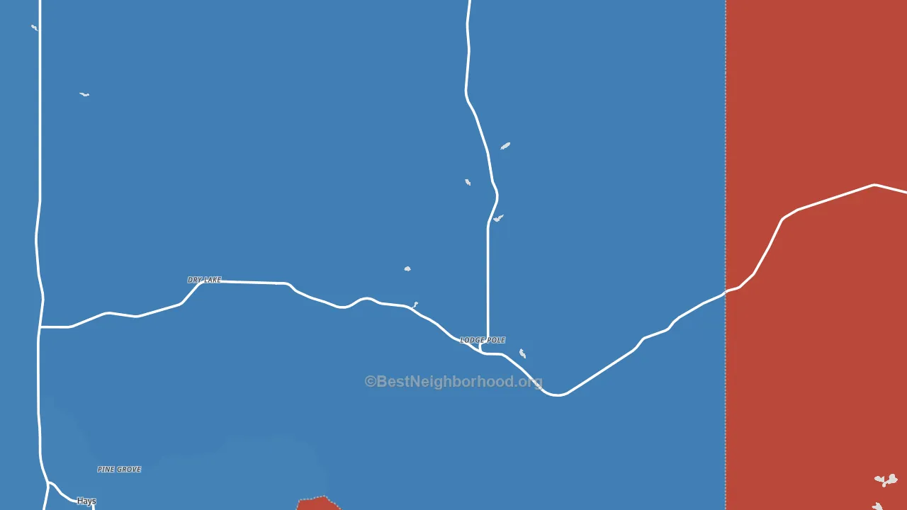 Lodge Pole, MT block-group political-lean map