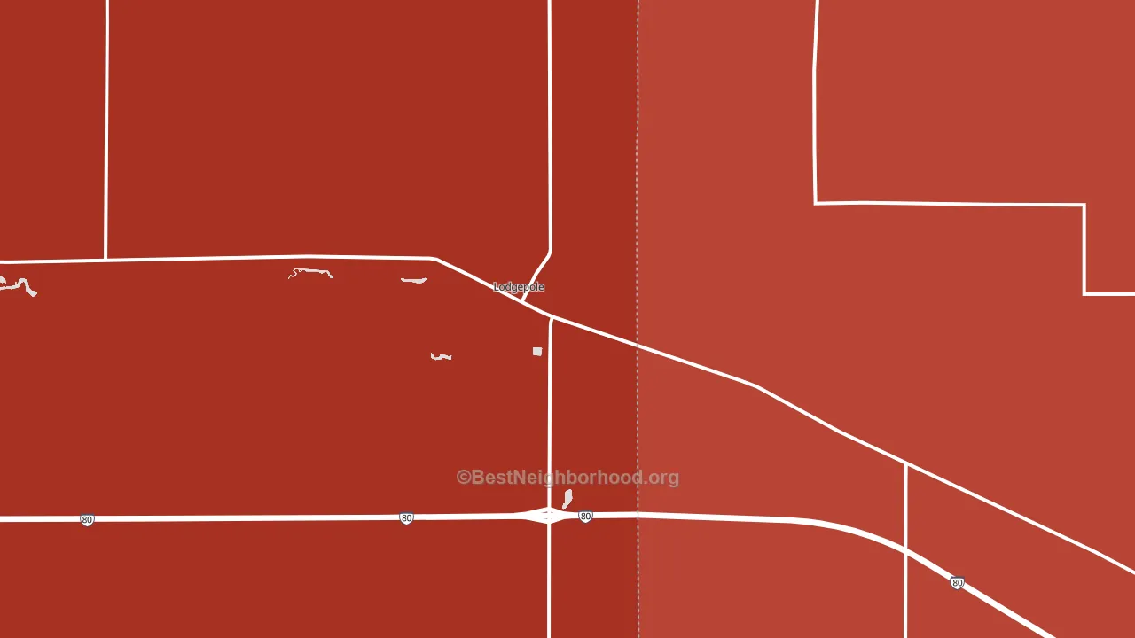 Lodgepole, NE block-group political-lean map