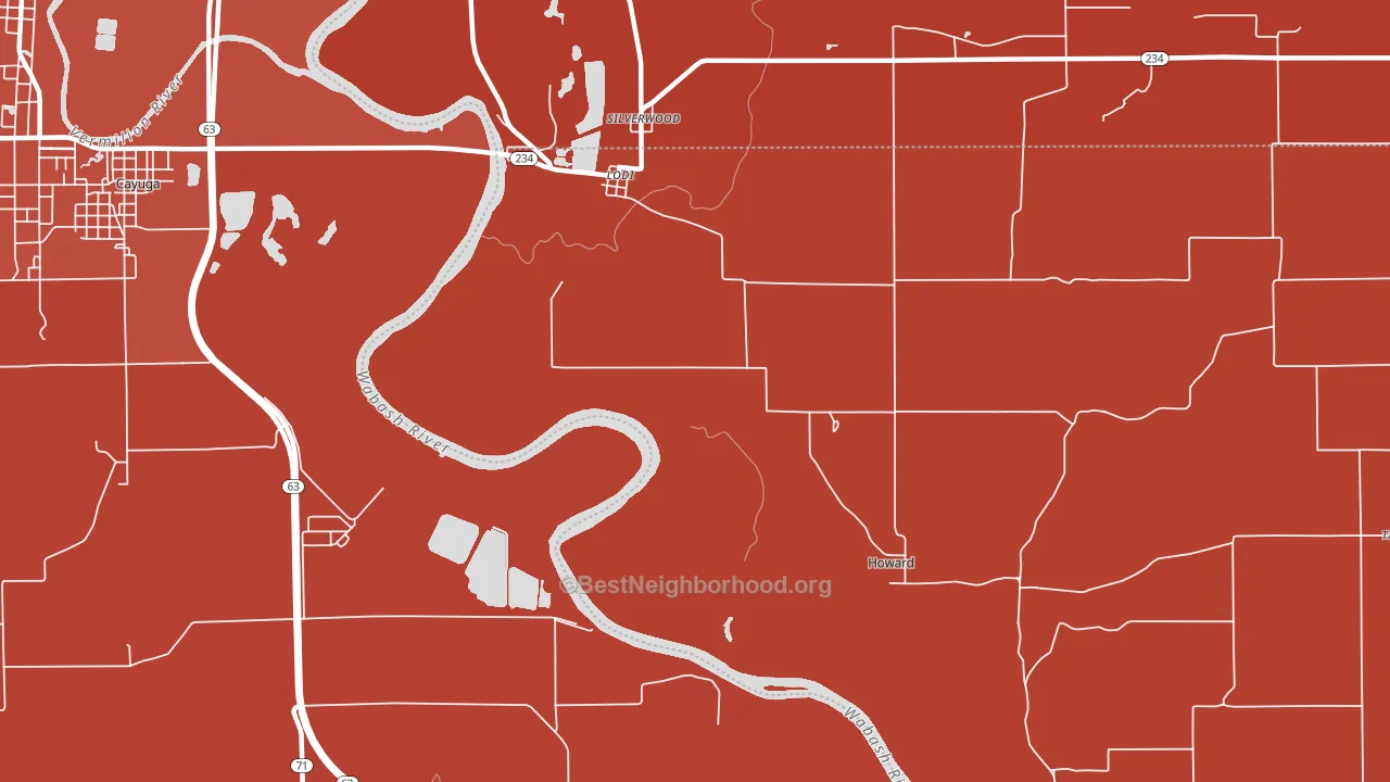 Lodi, IN block-group political-lean map