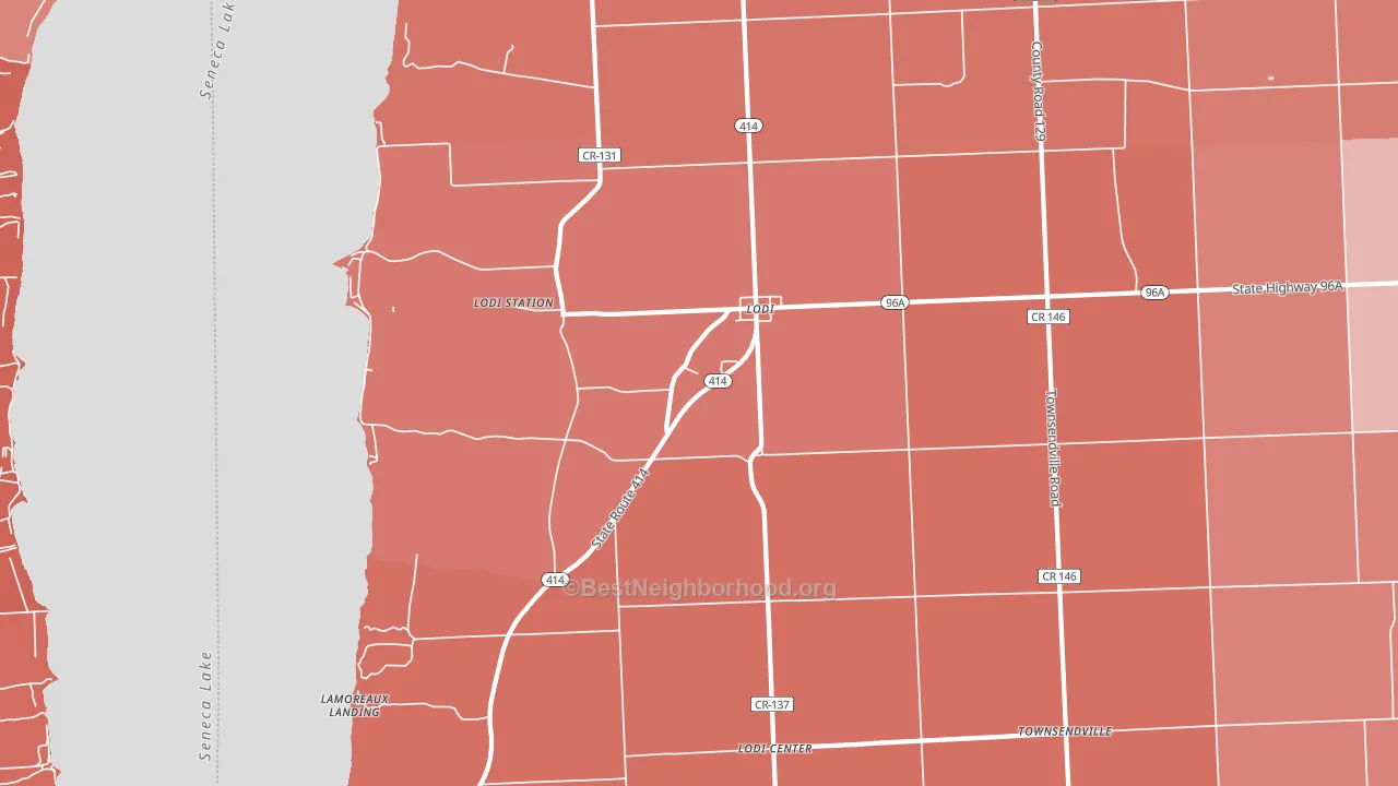 Lodi, NY block-group political-lean map