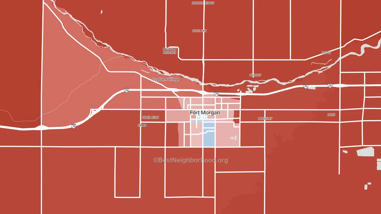 Log Lane Village, CO block-group political-lean map