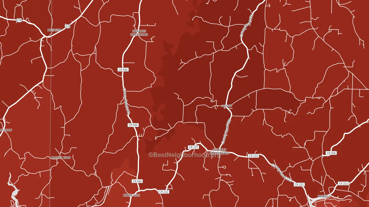 Logan, AL block-group political-lean map