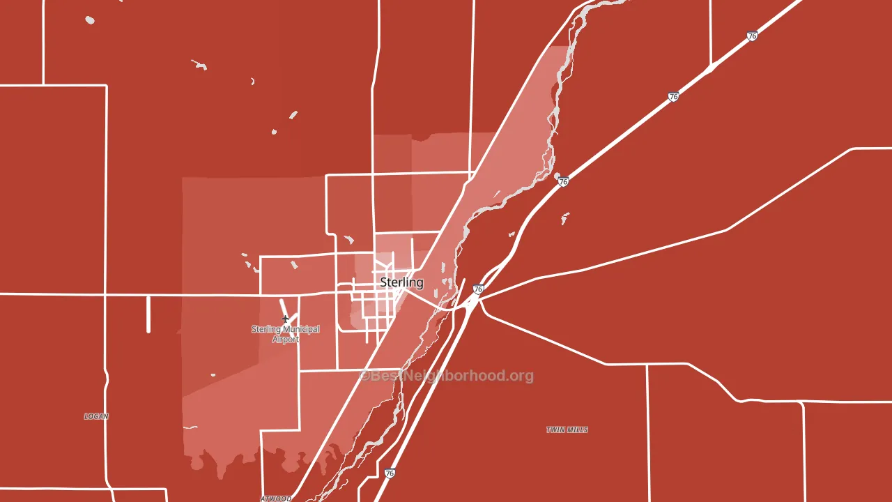 Logan County, CO block-group political-lean map