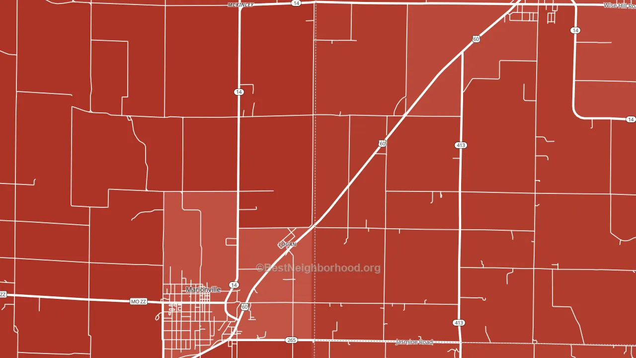 Logan, MO block-group political-lean map