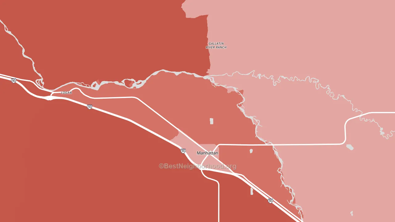 Logan, MT block-group political-lean map