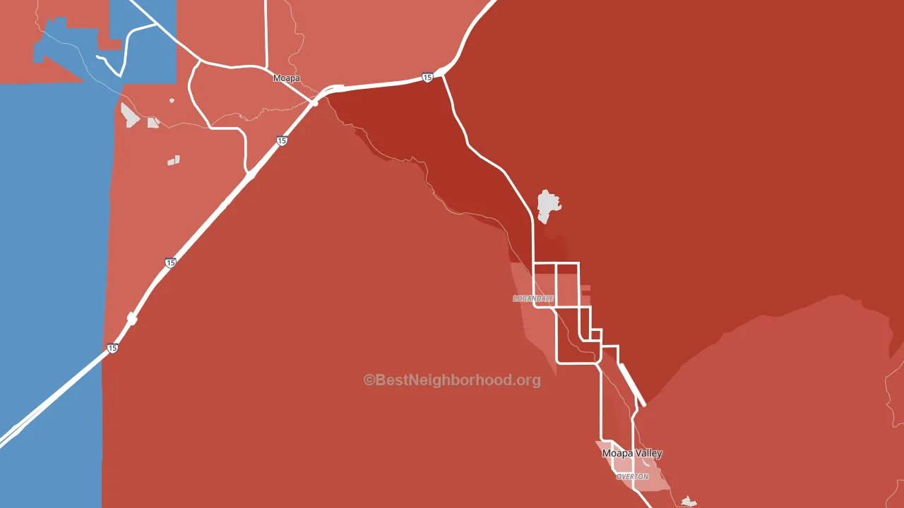 Logandale, NV block-group political-lean map