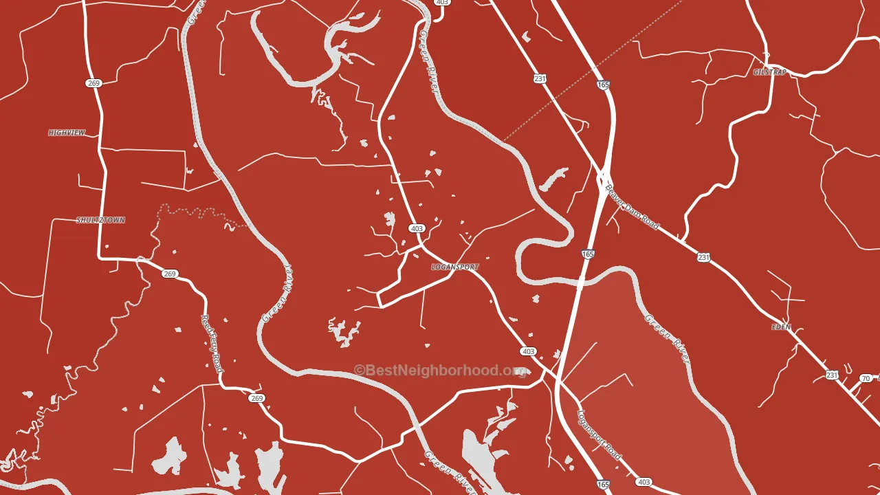 Logansport, KY block-group political-lean map