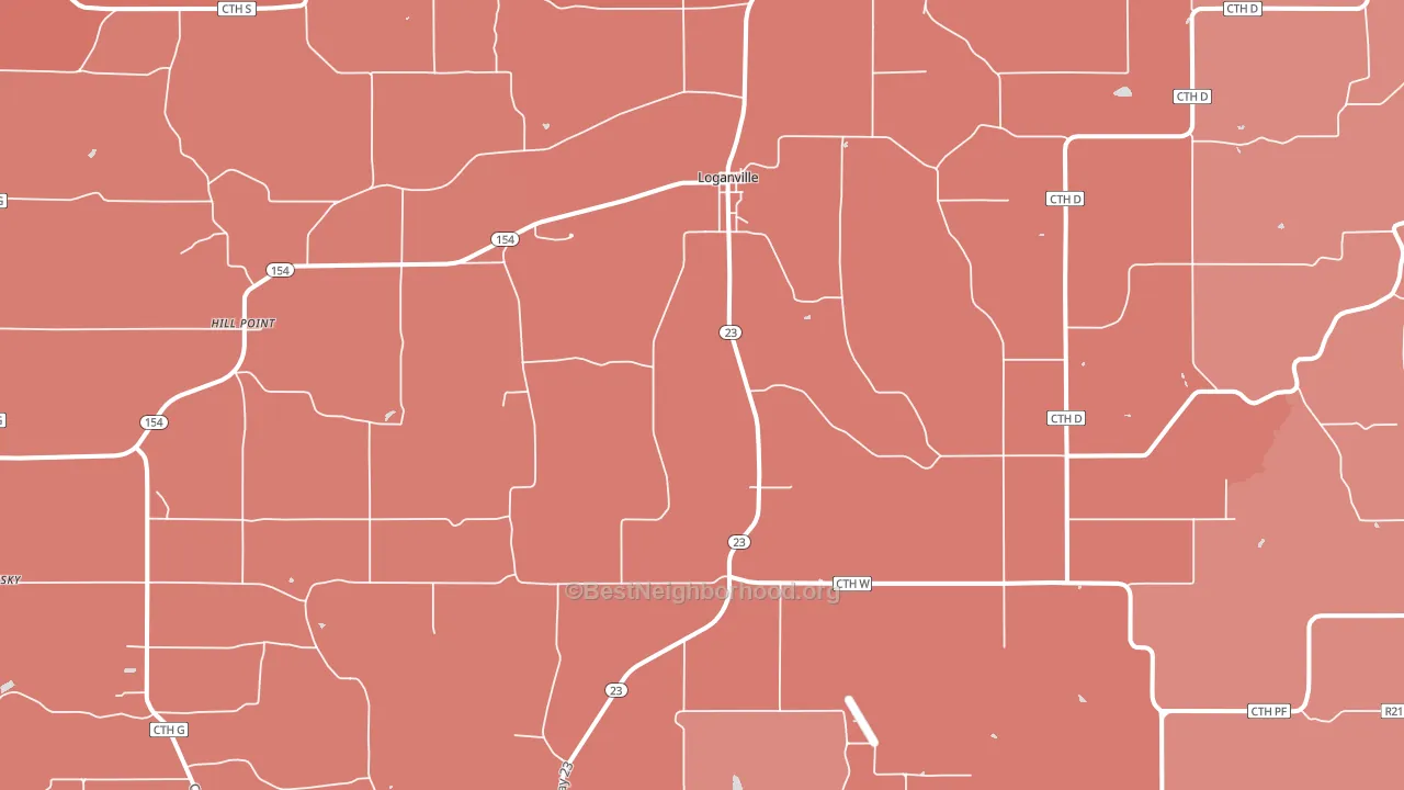 Loganville, WI block-group political-lean map