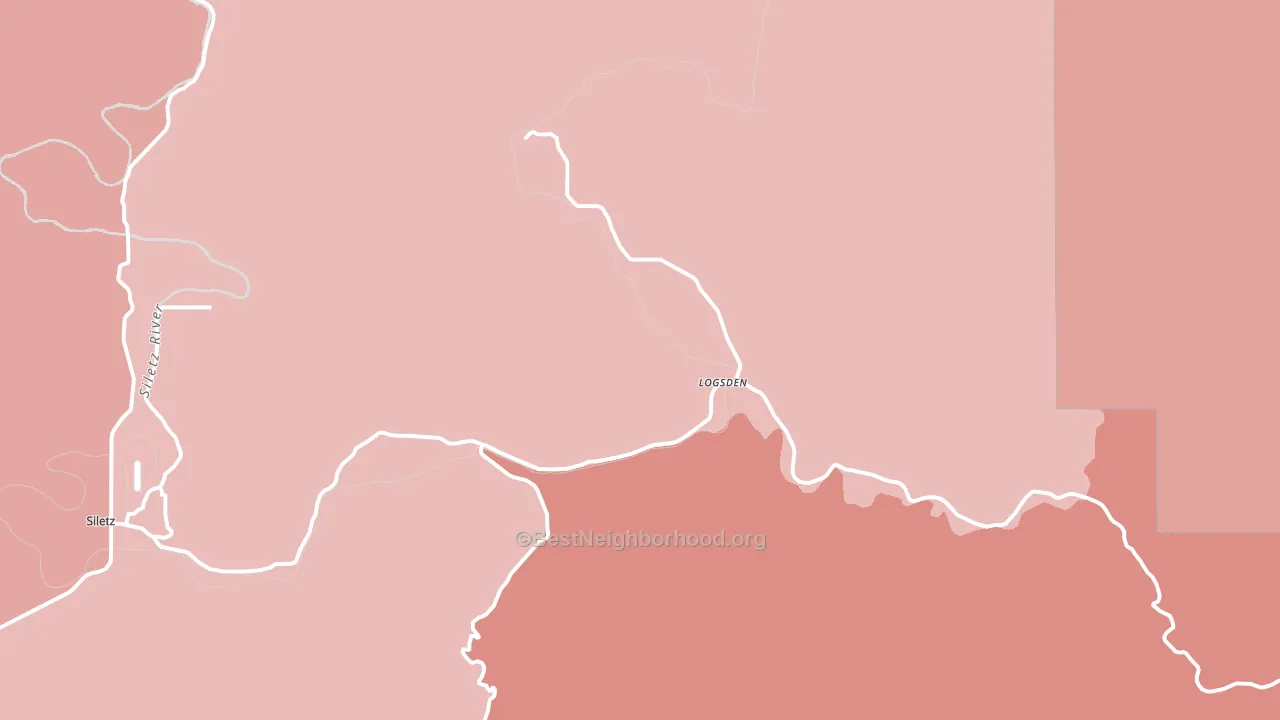 Logsden, OR block-group political-lean map