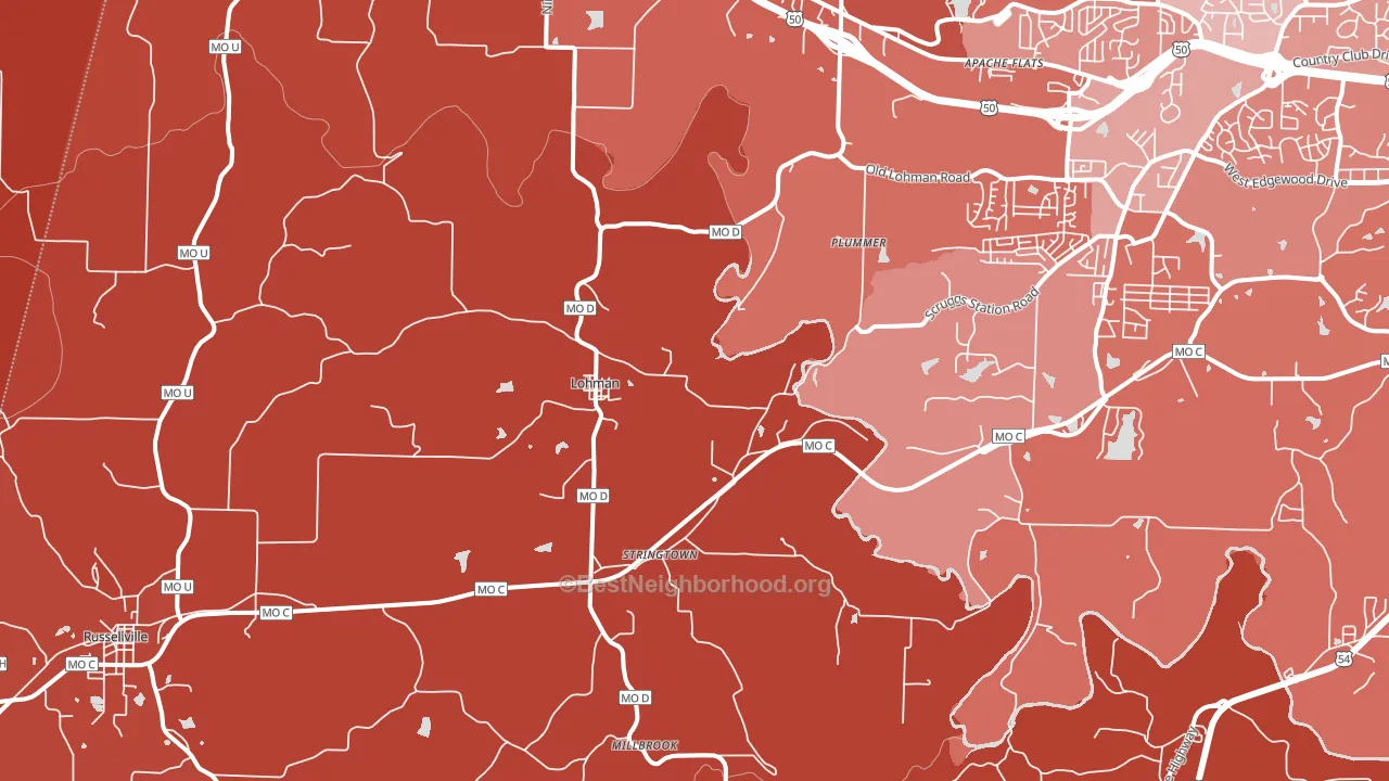 Lohman, MO block-group political-lean map