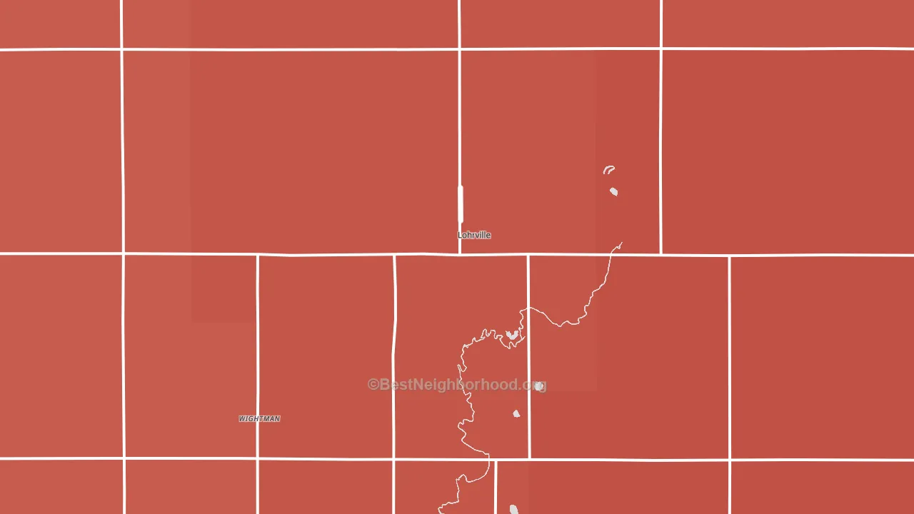 Lohrville, IA block-group political-lean map