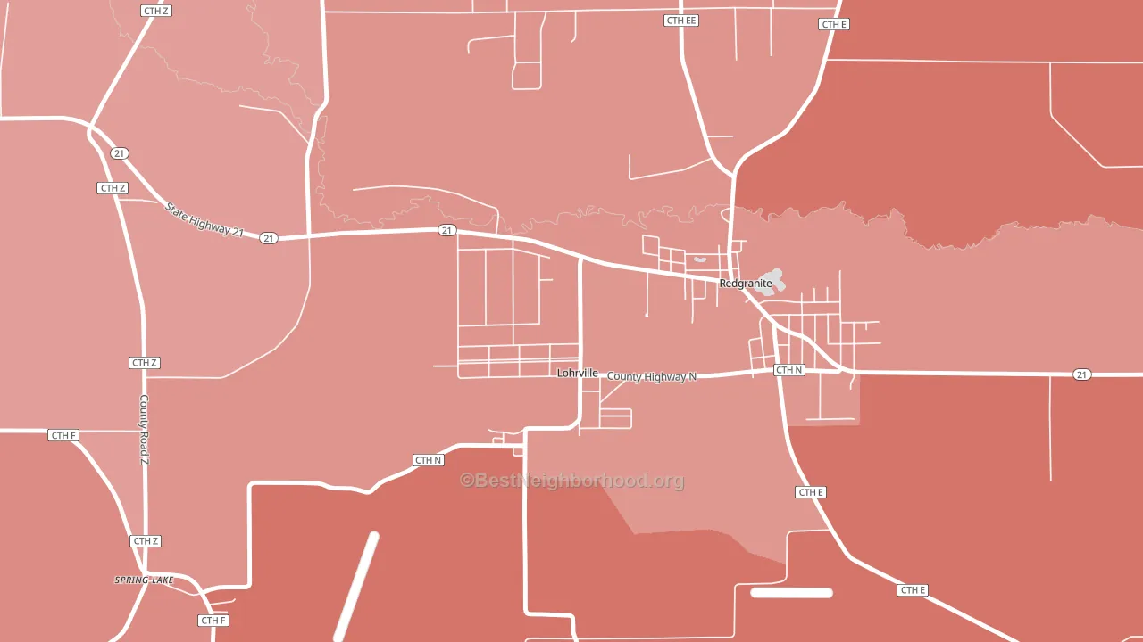 Lohrville, WI block-group political-lean map