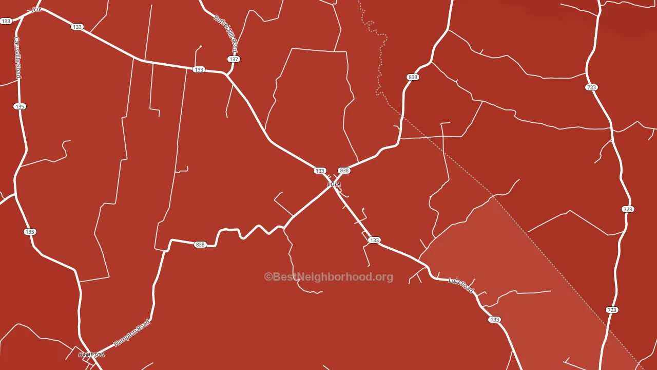 Lola, KY block-group political-lean map