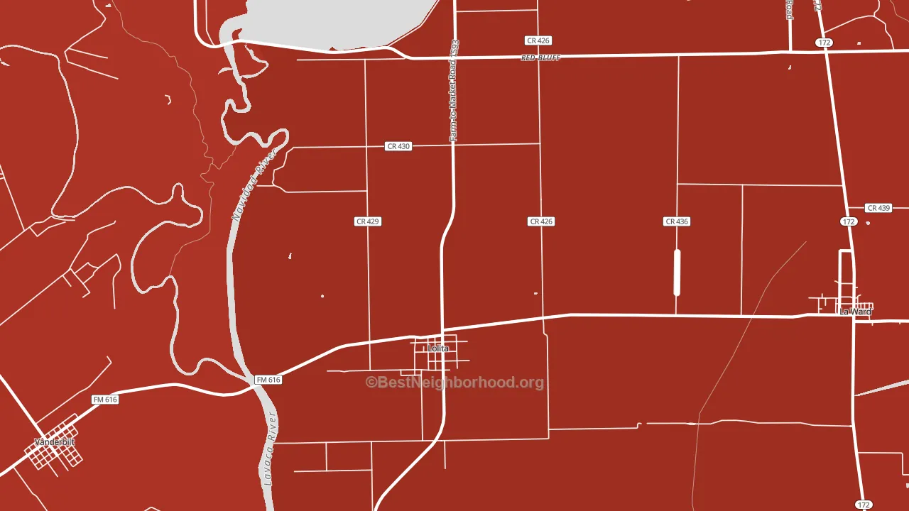 Lolita, TX block-group political-lean map