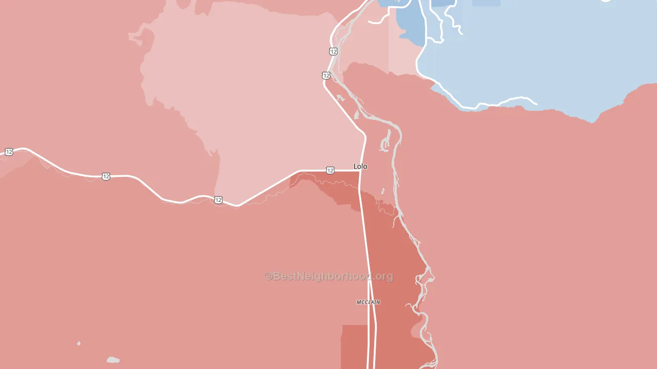 Lolo, MT block-group political-lean map