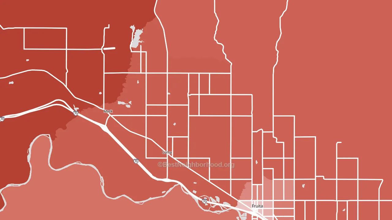 Loma, CO block-group political-lean map