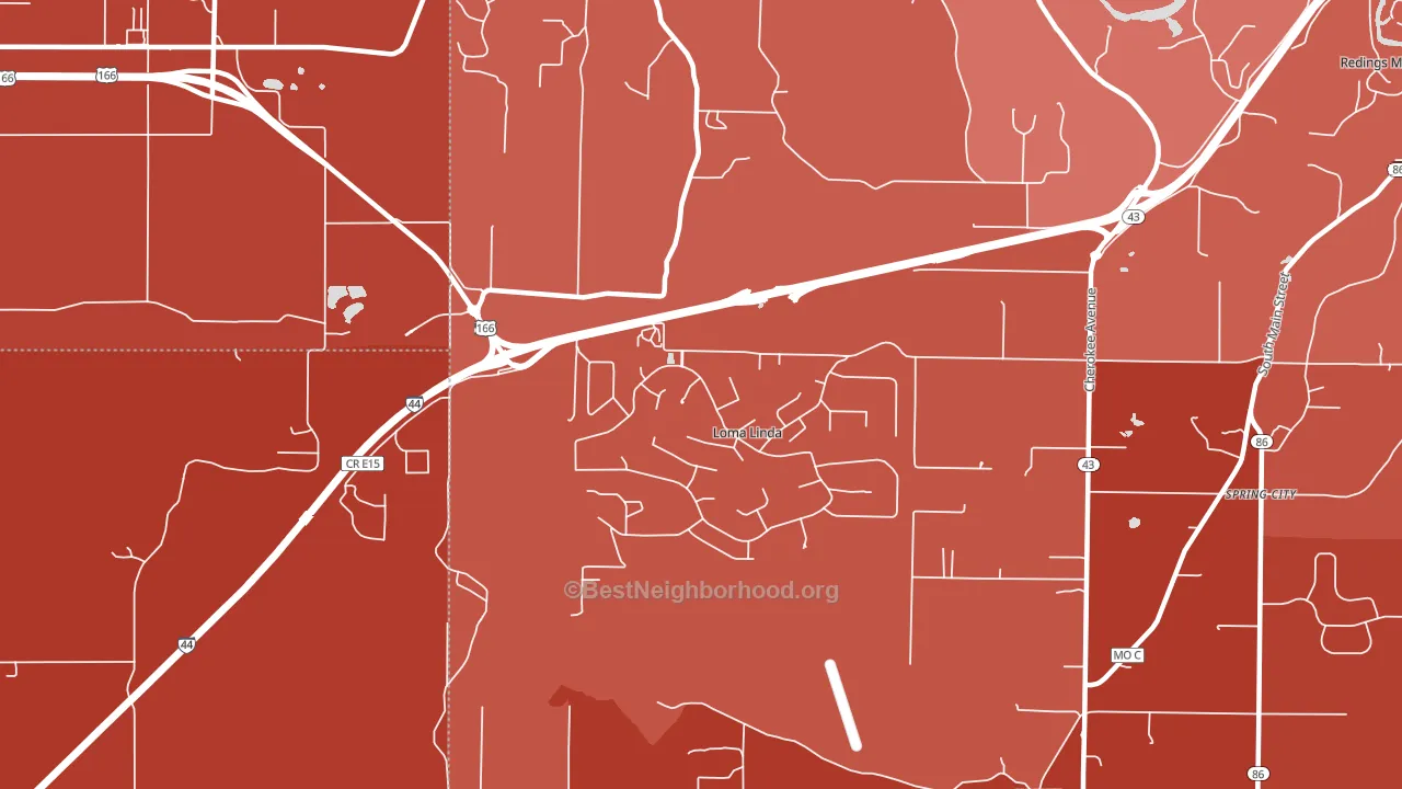 Loma Linda, MO block-group political-lean map