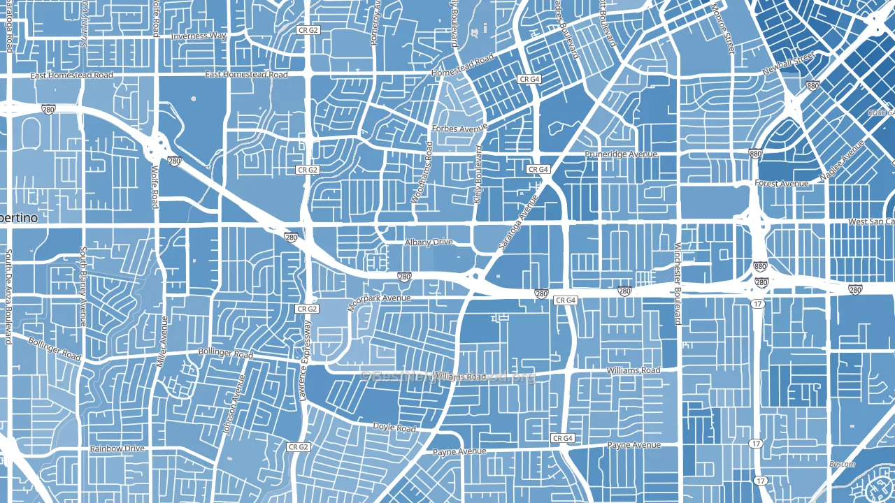 Loma Linda, San Jose, CA block-group political-lean map