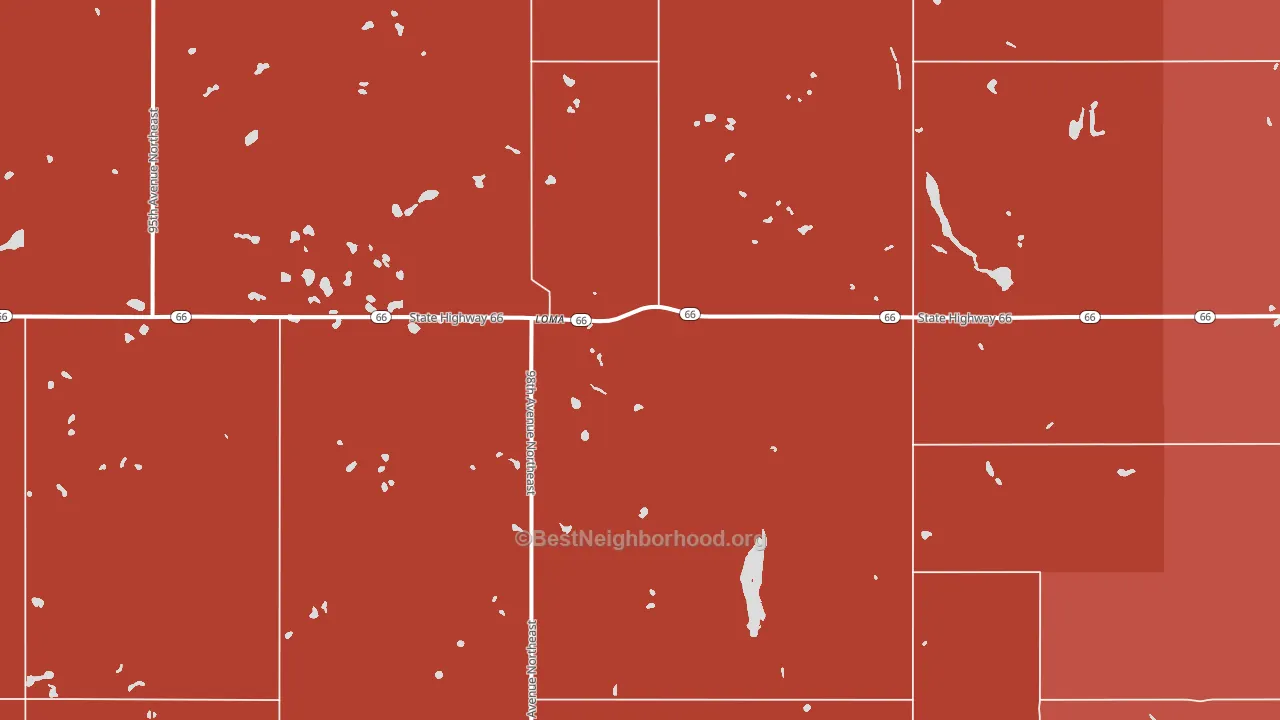 Loma, ND block-group political-lean map