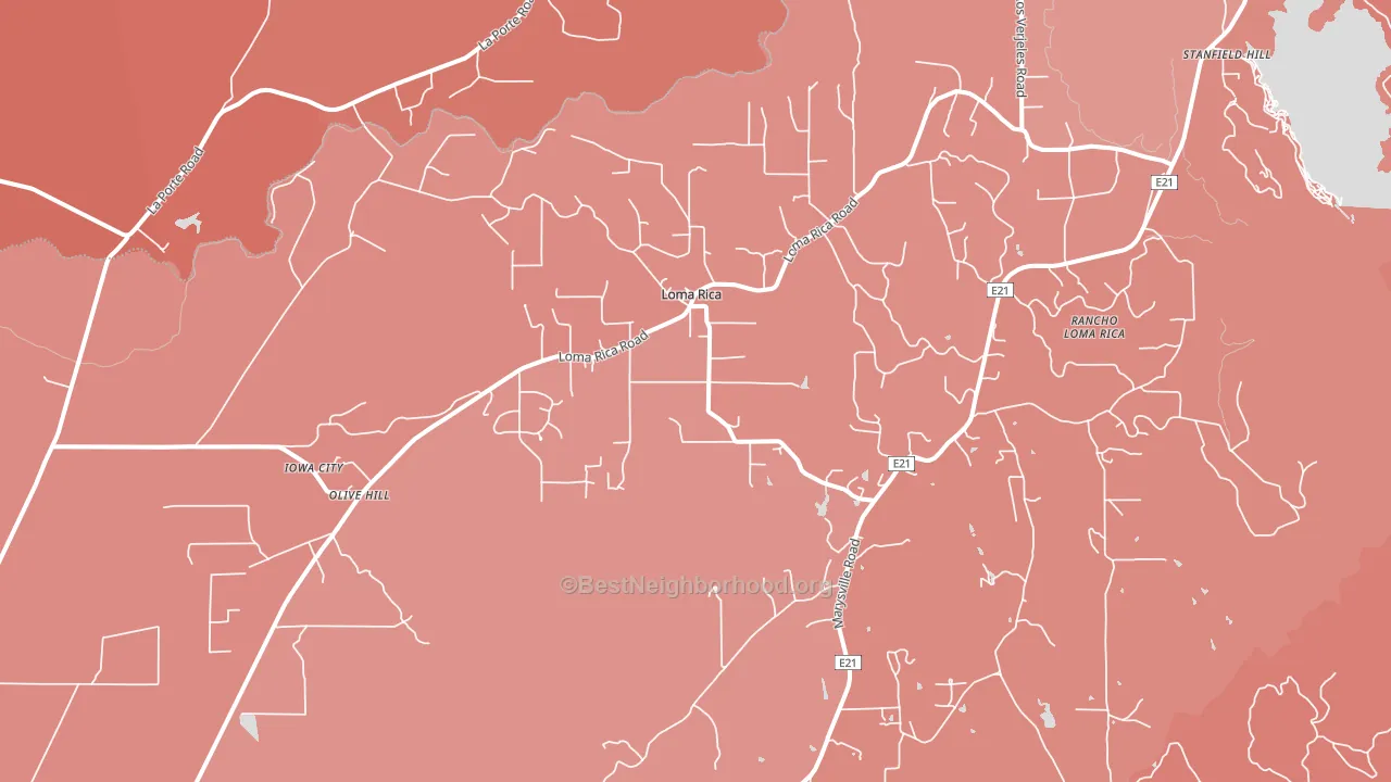 Loma Rica, CA block-group political-lean map