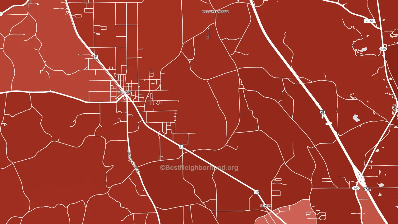 Lomax, AL block-group political-lean map