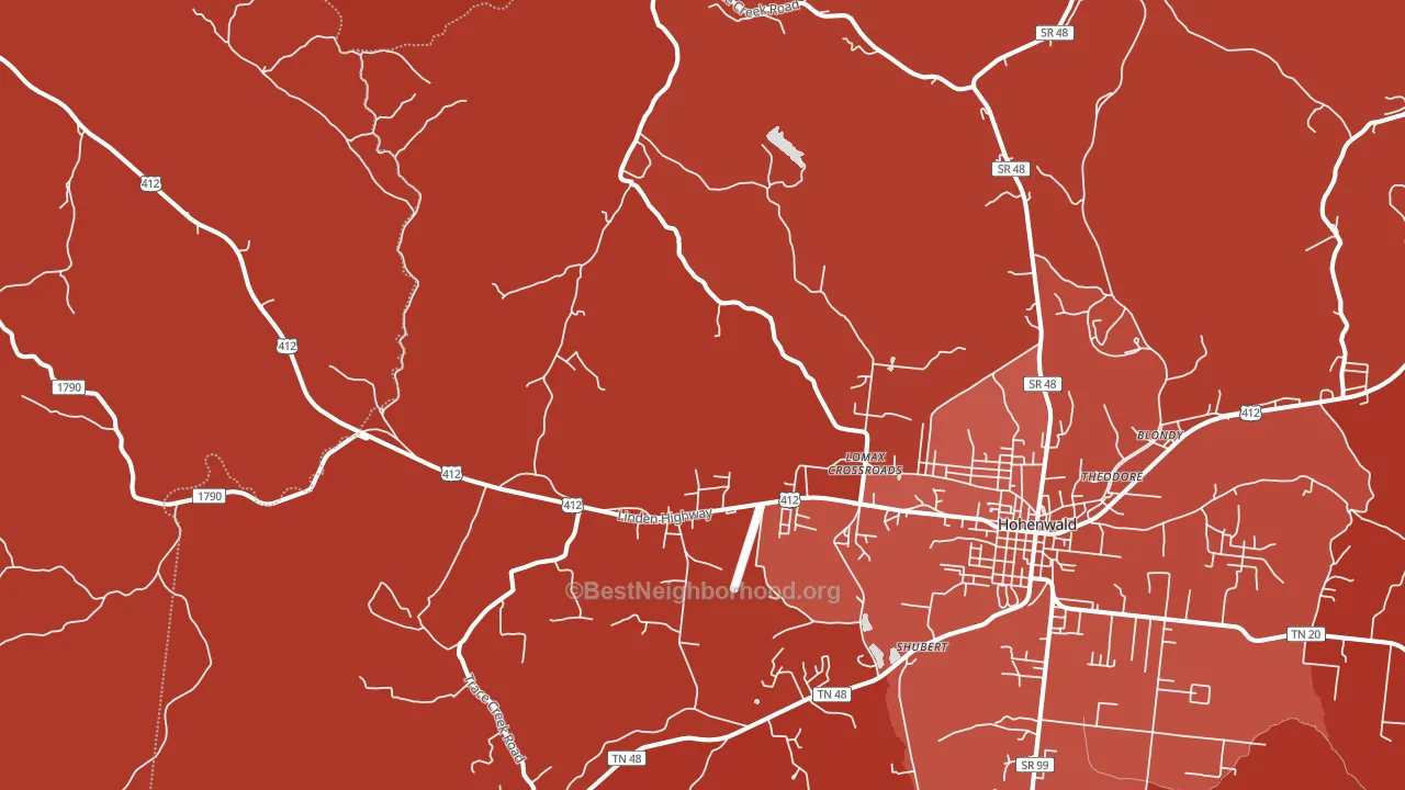 Lomax Crossroads, TN block-group political-lean map