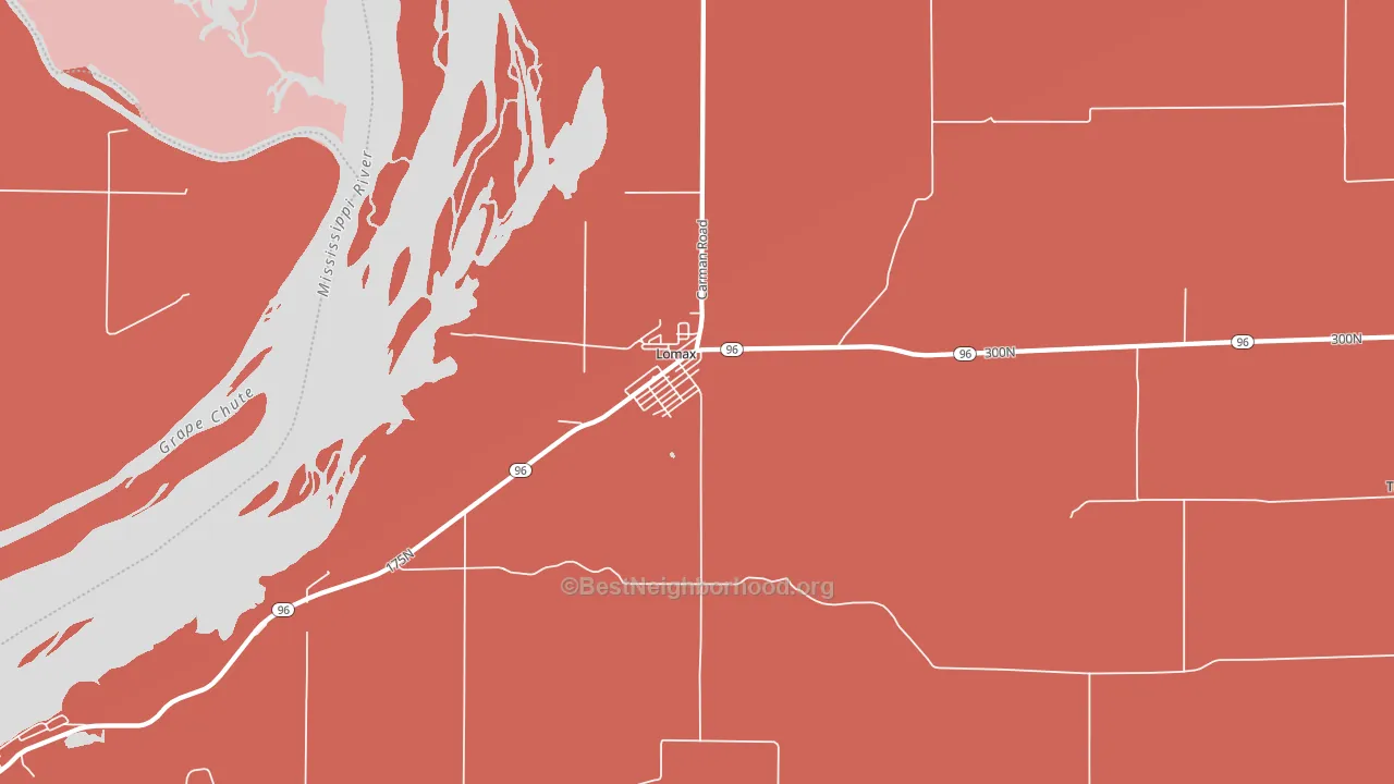 Lomax, IL block-group political-lean map