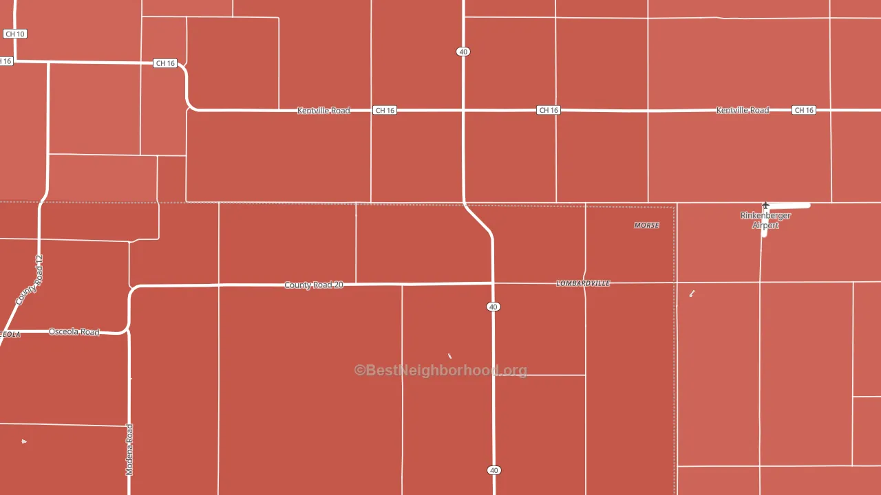 Lombardville, IL block-group political-lean map