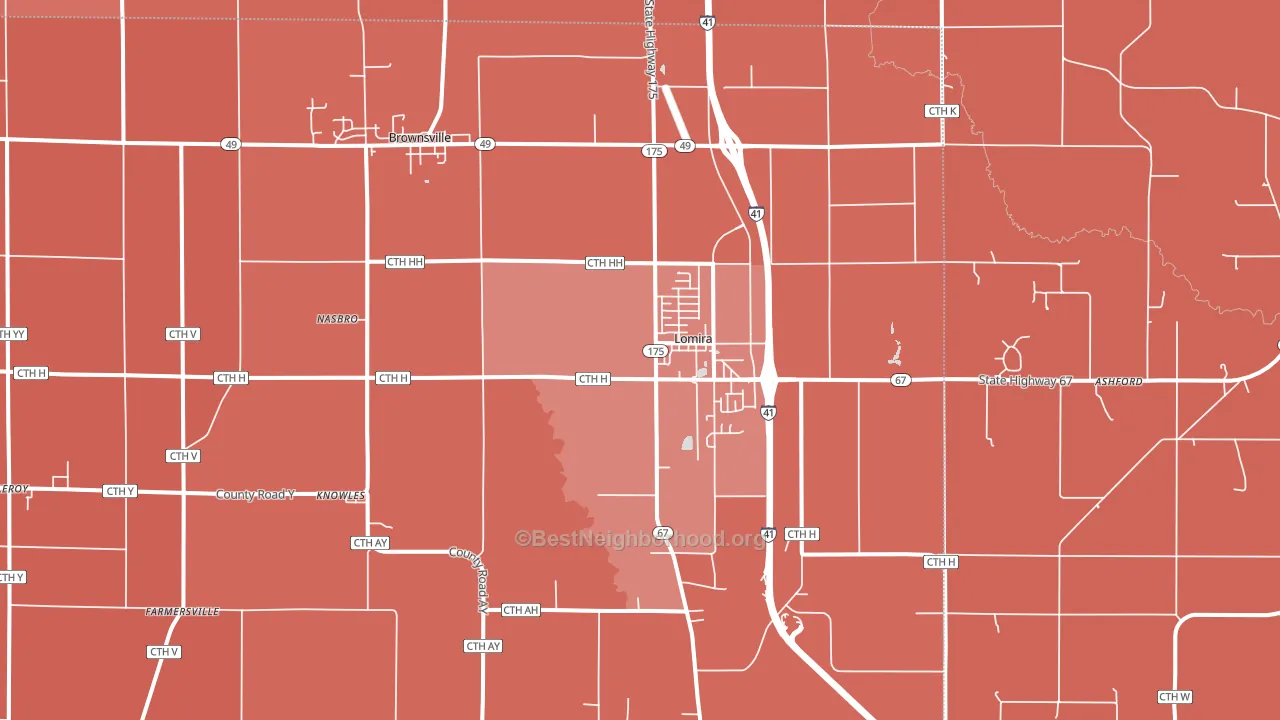 Lomira, WI block-group political-lean map