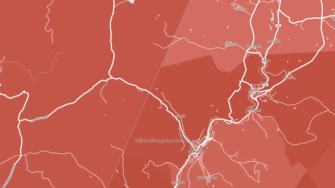 Lonaconing, MD block-group political-lean map