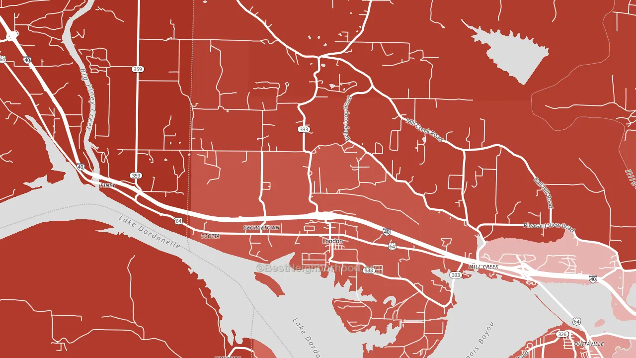 London, AR block-group political-lean map