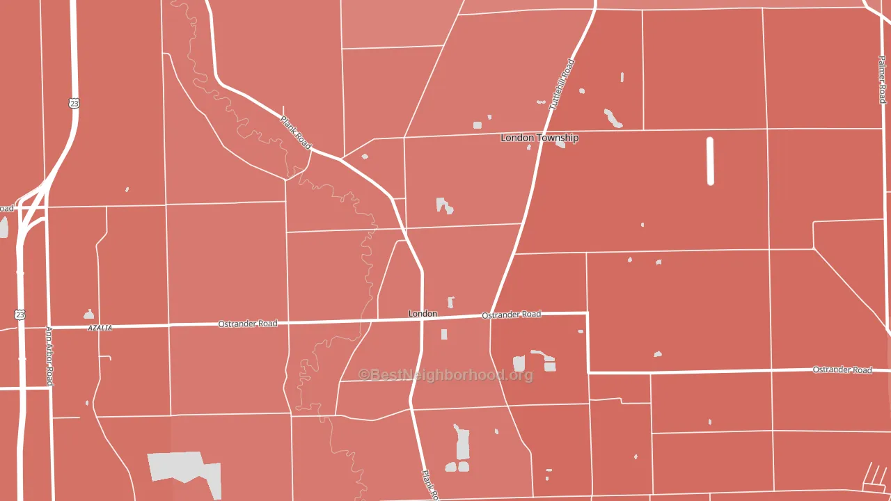 London, MI block-group political-lean map