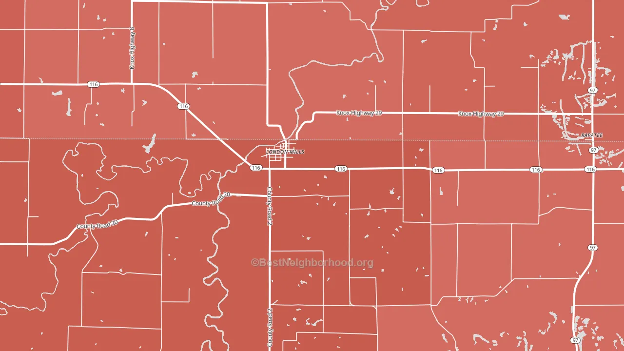 London Mills, IL block-group political-lean map