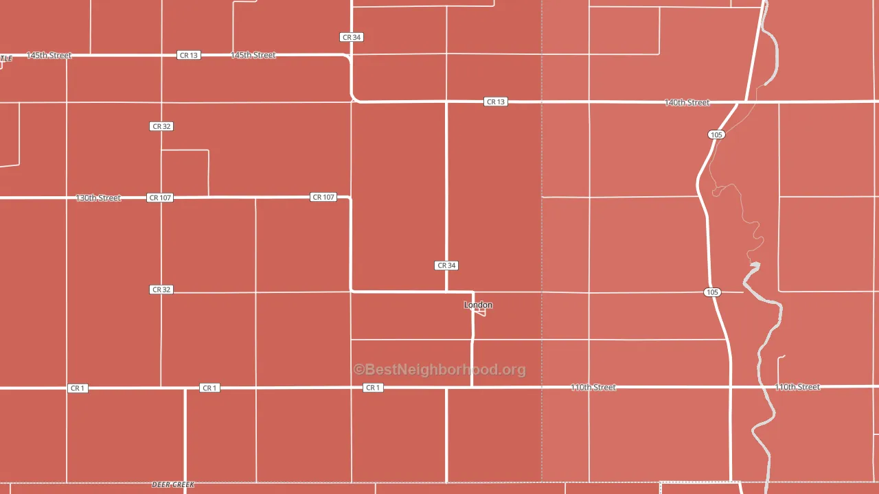 London, MN block-group political-lean map