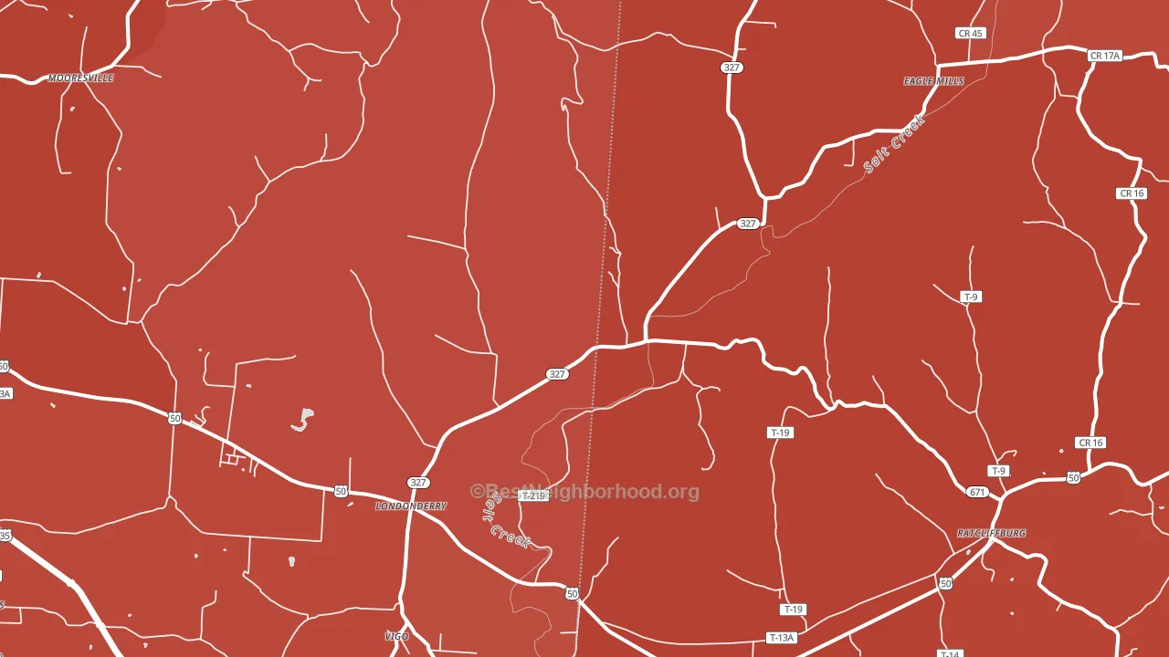 Londonderry, OH block-group political-lean map