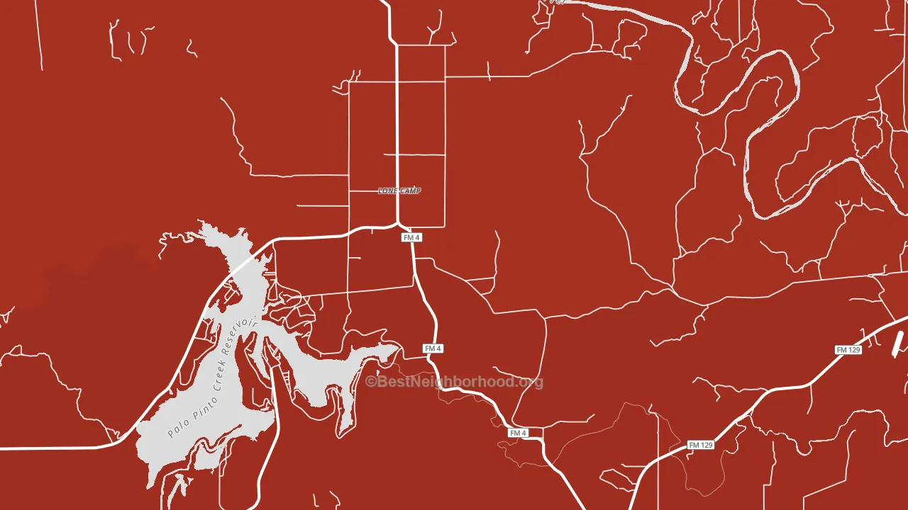 Lone Camp, TX block-group political-lean map