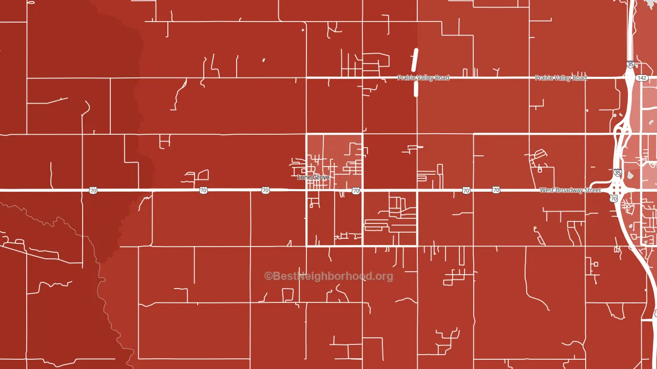 Lone Grove, OK block-group political-lean map