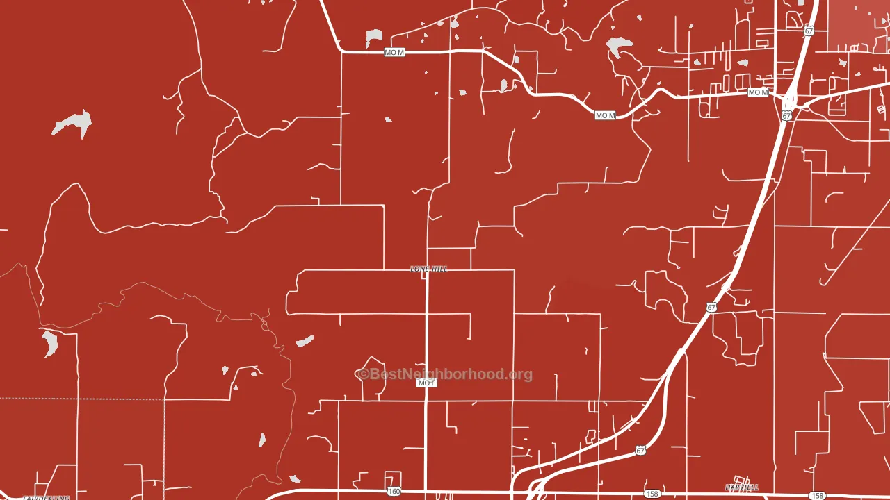Lone Hill, MO block-group political-lean map