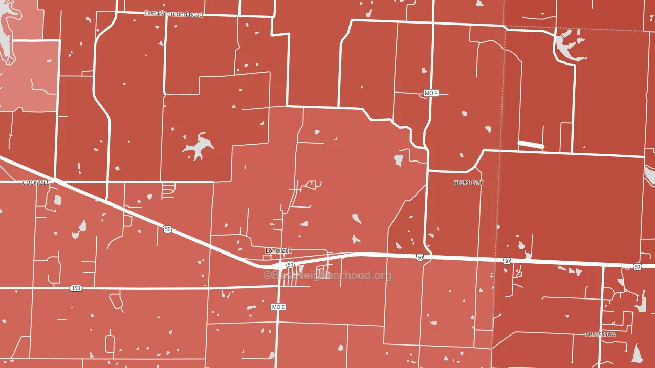 Lone Jack, MO block-group political-lean map