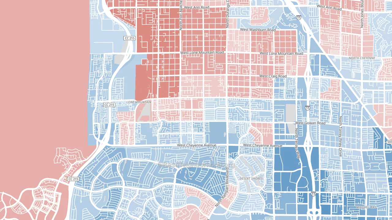 Lone Mountain, Las Vegas, NV block-group political-lean map