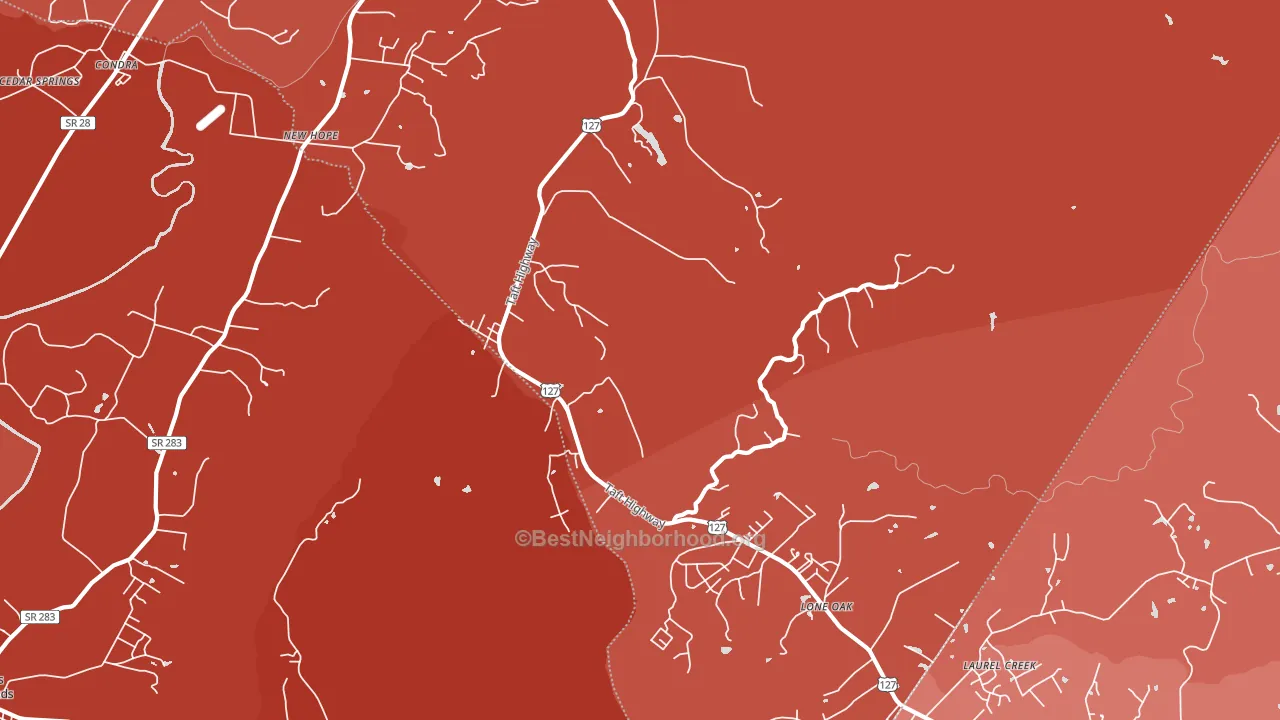 Lone Oak, TN block-group political-lean map