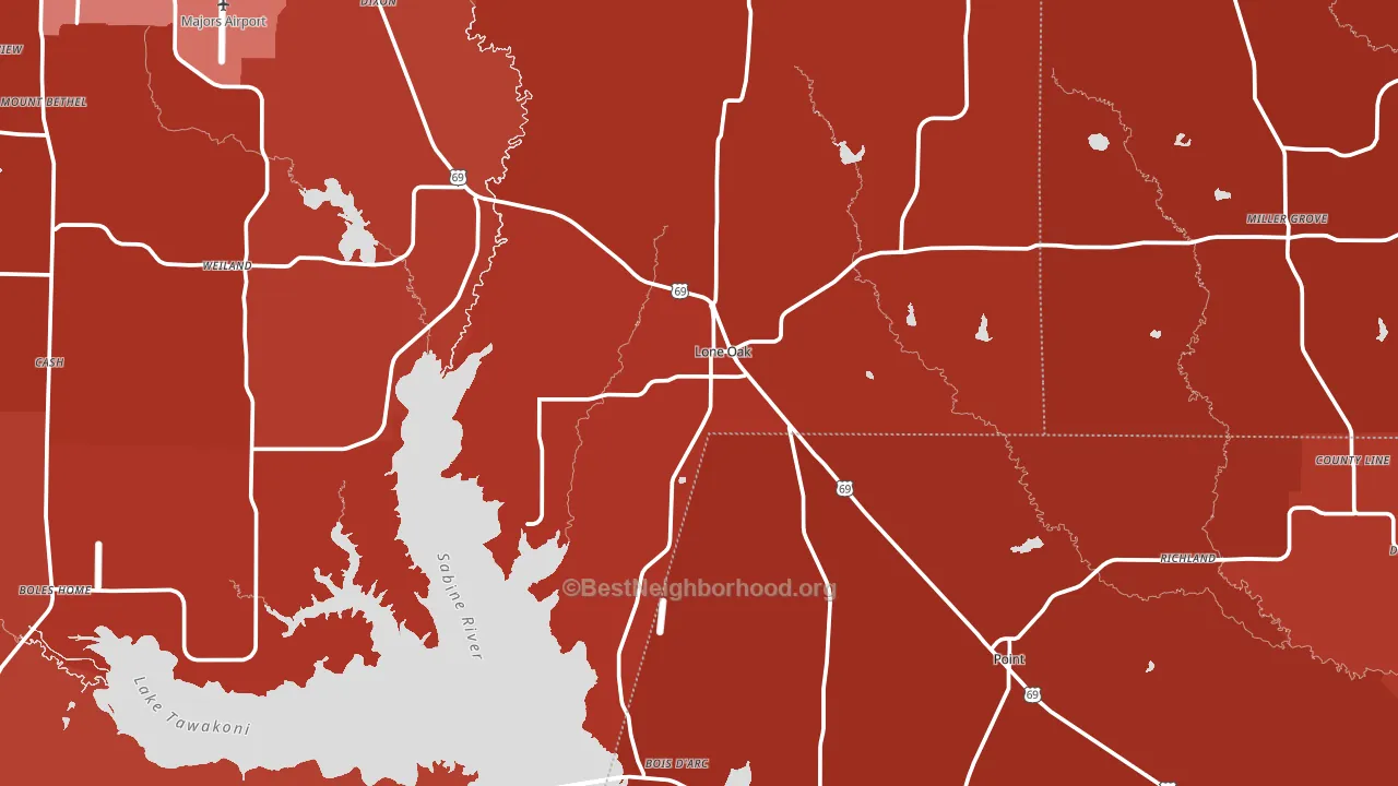 Lone Oak, TX block-group political-lean map