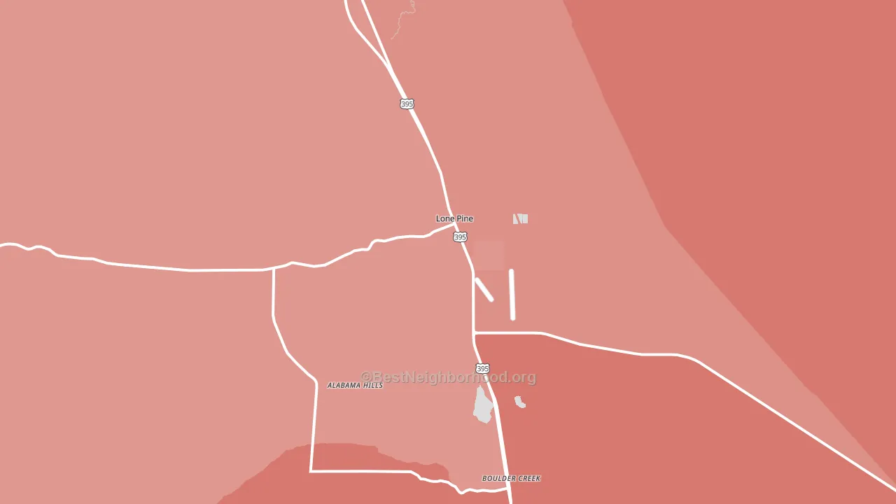 Lone Pine, CA block-group political-lean map