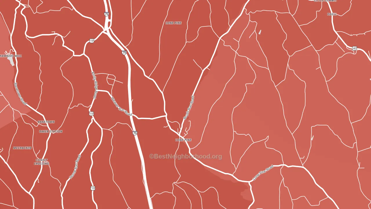 Lone Pine, PA block-group political-lean map