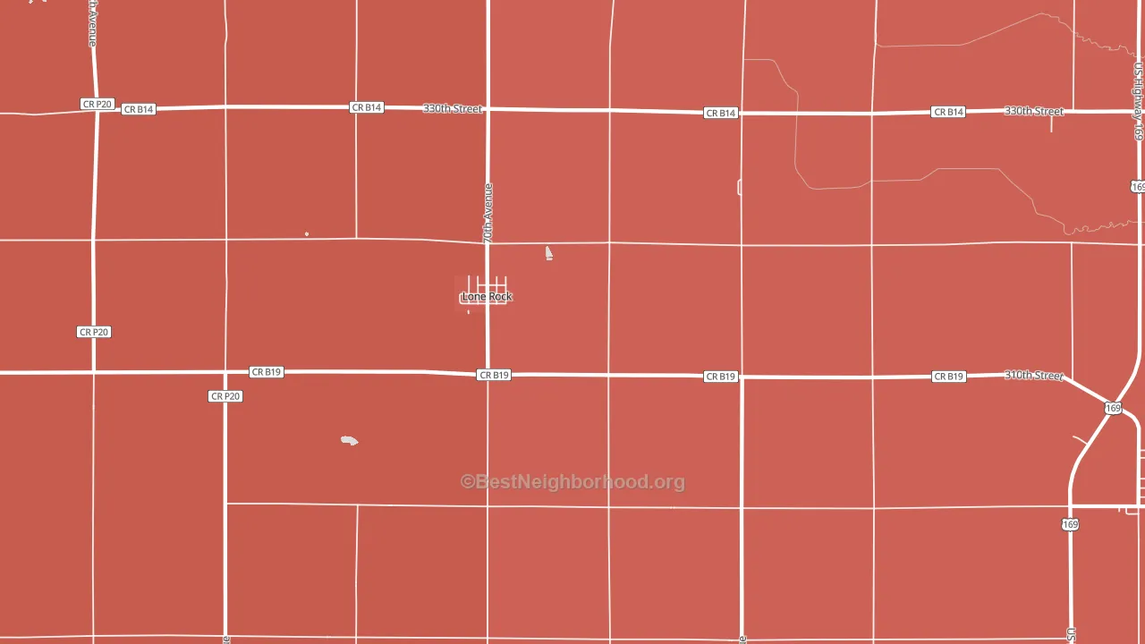 Lone Rock, IA block-group political-lean map