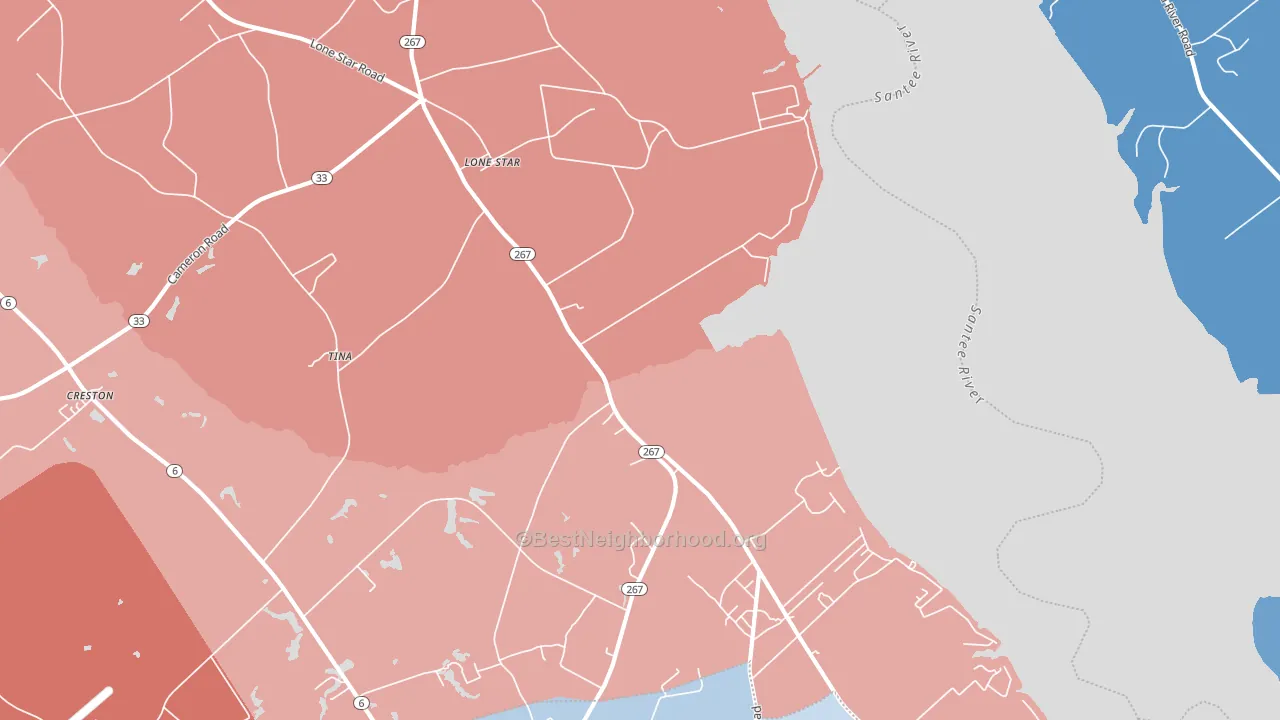 Lone Star, SC block-group political-lean map