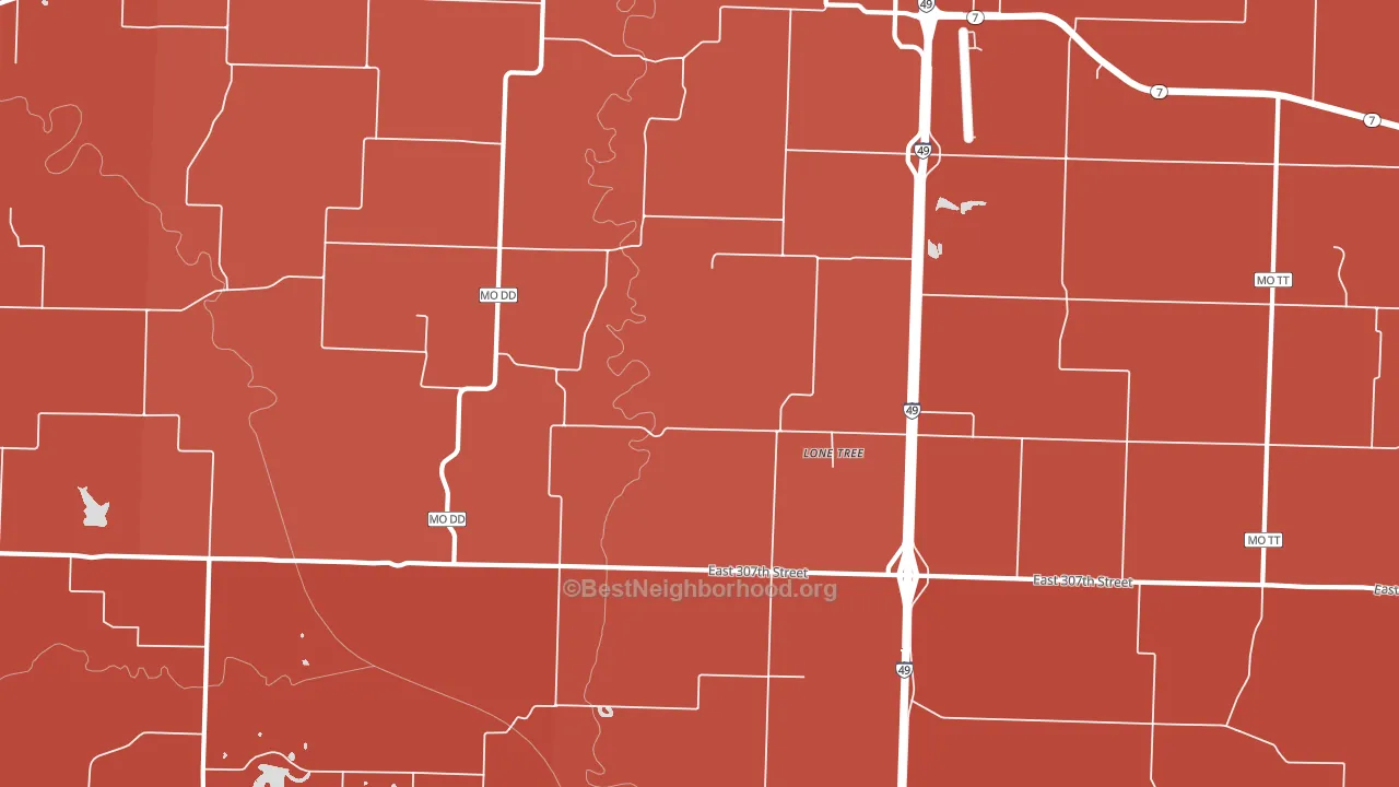 Lone Tree, MO block-group political-lean map
